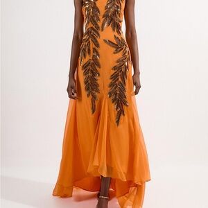 Karen Millen Orange Halter Gown